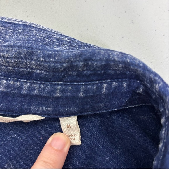 Soft Surroundings Blue Denim Tunic Shirt Dress Stretch Medium - Picture 7 of 12